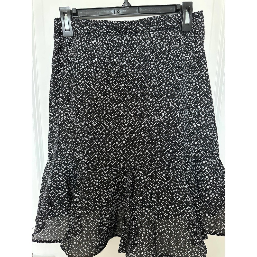 Max Studio Women's patterned Ruched Crepe Ruffle Mini Skirt - Picture 7 of 9